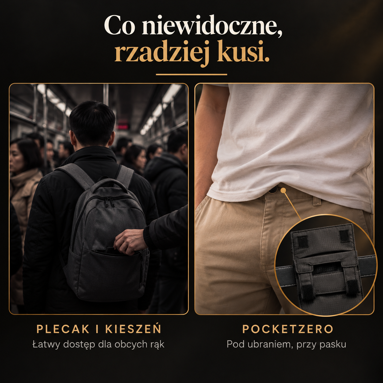 PocketZero - ukryta pod ubraniem, przy pasku, poza zasięgiem obcych rąk