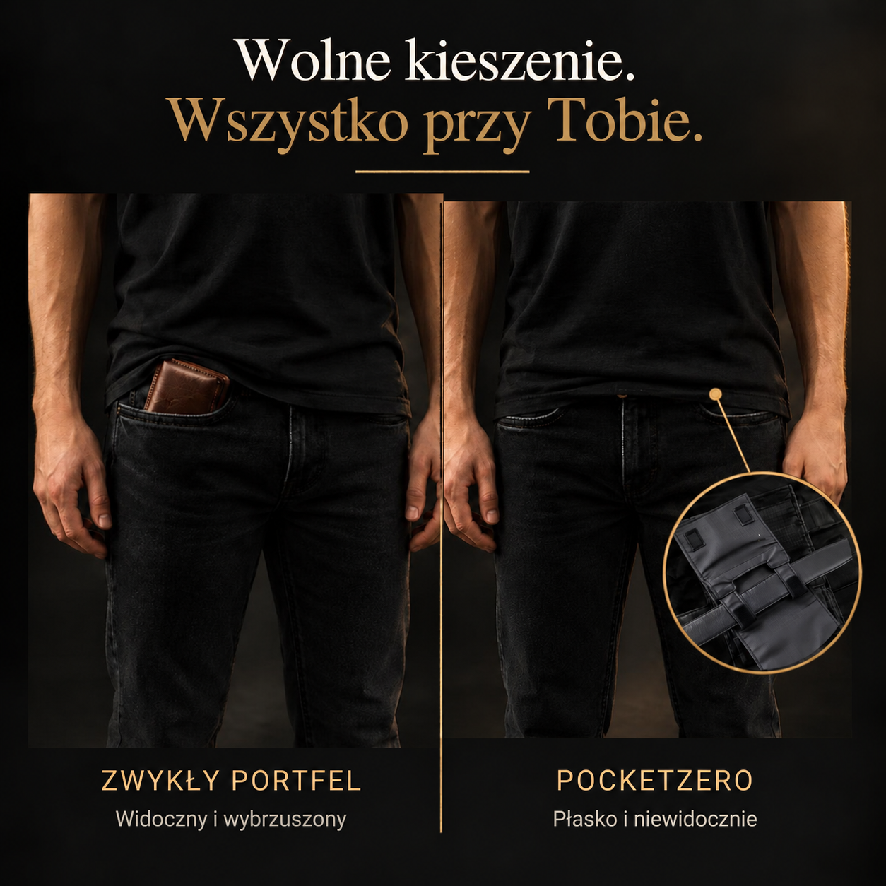PocketZero - zwykły portfel kontra ukryta kieszeń