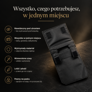 PocketZero — ukryta kieszeń na dokumenty, karty, gotówkę i telefon